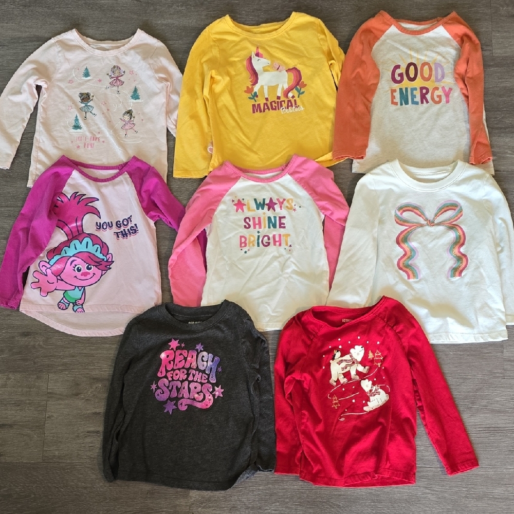 Set of 8 Girls 3T Long Sleeve Tee Shirts
